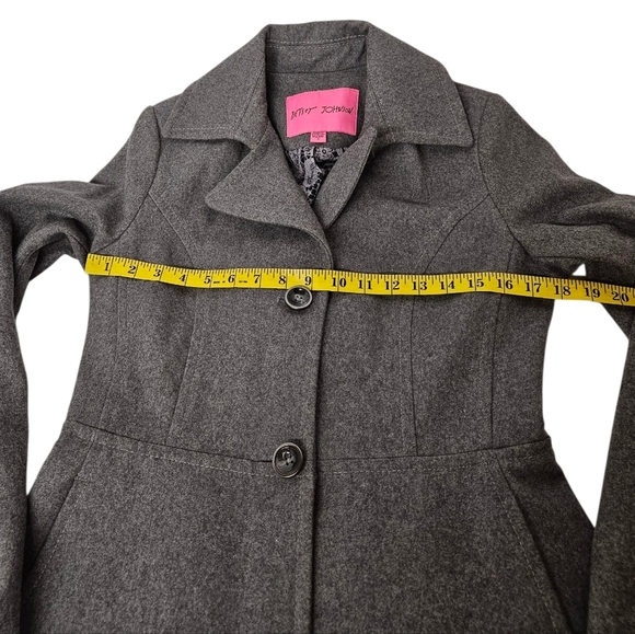 Betsey Johnson Wool Corset Peacoat In Storm Gray Size Small - Picture 8 of 10